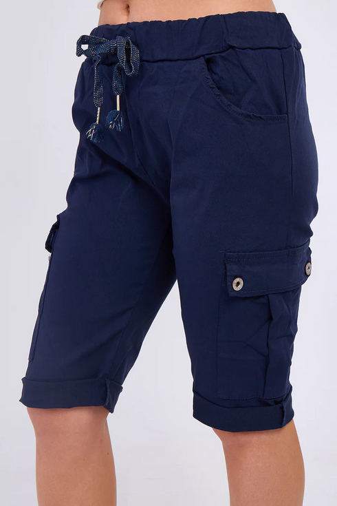Ladies Italian Cargo Magic Cherry Berry Shorts