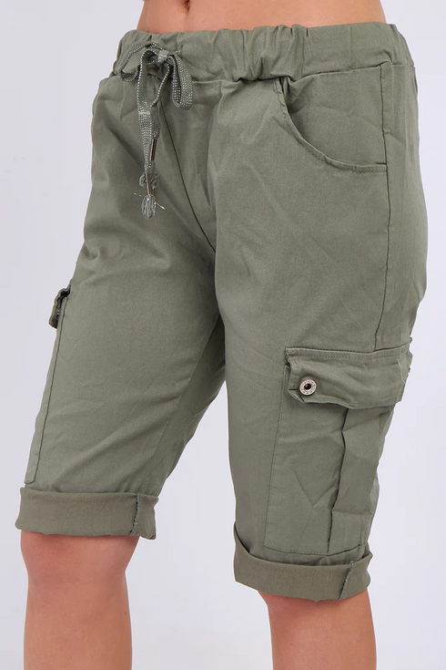Ladies Italian Cargo Magic Cherry Berry Shorts