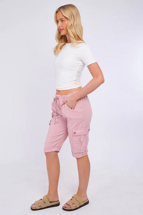Ladies Italian Cargo Magic Cherry Berry Shorts