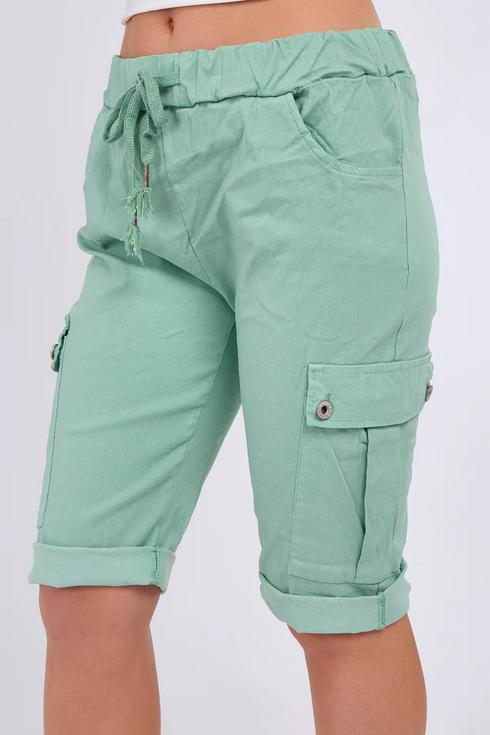 Ladies Italian Cargo Magic Cherry Berry Shorts