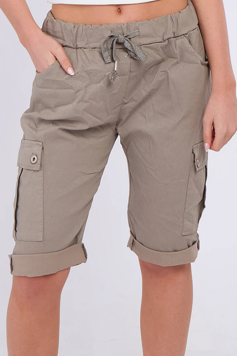 Ladies Italian Cargo Magic Cherry Berry Shorts