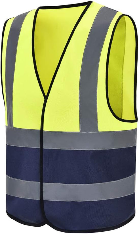 Hi Vis Executive Safety Vest Lightweight Work Waistcoat (Orange, Yellow, Orange/Navy, Yellow/Navy)