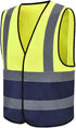 Hi Vis Executive Safety Vest Lightweight Work Waistcoat (Orange, Yellow, Orange/Navy, Yellow/Navy)