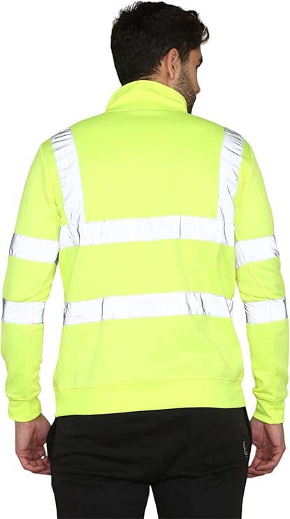 Men's Hi Vis Quarter Zip Sweatshirt – High Visibility Reflective Safety Work Jumper