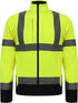 Men’s Hi-Vis Soft Shell Work Jacket Reflective Safety Coat, Water-Resistant Windproof Construction Outerwear ( Sizes S - 2XL )