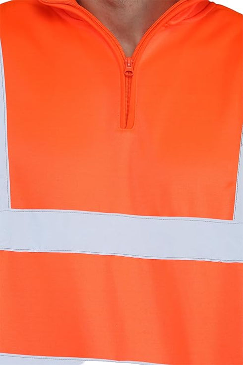 Men's Hi Vis Quarter Zip Sweatshirt – High Visibility Reflective Safety Work Jumper