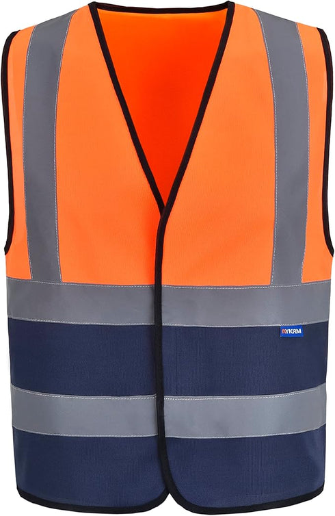 Hi Vis Executive Safety Vest Lightweight Work Waistcoat (Orange, Yellow, Orange/Navy, Yellow/Navy)