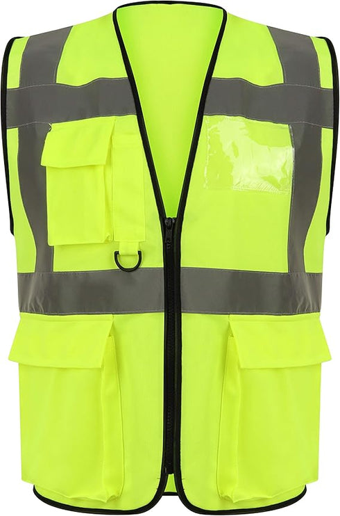 Hi Vis Executive Vest Lightweight Pocket Waistcoat Jacket Top