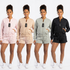 Turnhint Women's Fleece Zip-Up Bomber Jacket & Seam-Detailed Short Set