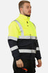 Men High Visibility Workwear Bomber Jacket Padded Hooded Top