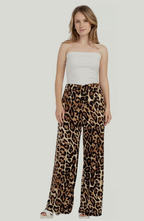 Women Animal Leopard Print Palazzo Trouser