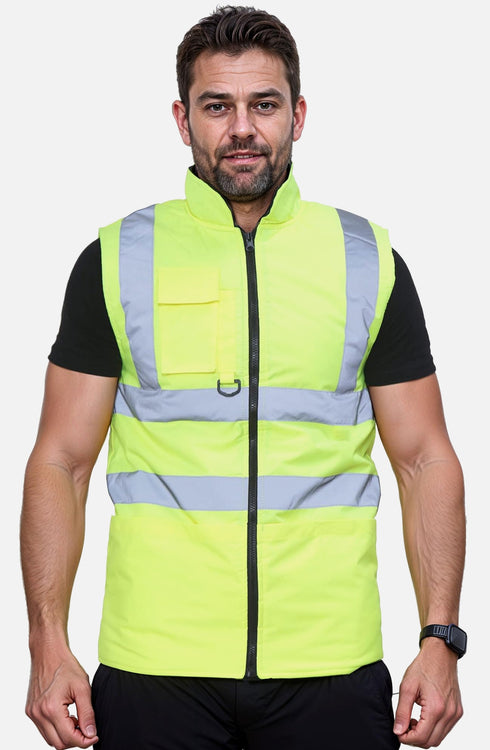 Hi Vis Bodywarmer Fleece Lined Reversible Gilet Jacket