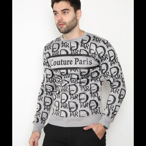 Men's Polyester Fleece printed /Diamantes Sweatshirt