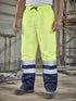 Men’s Heavy Waterproof Rain Trousers – Reflective Detail Overpants in Yellow/Navy & Orange/Navy (S–2XL)
