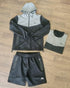 MOUNTAIN-X Men's 3-Piece Complete Coordinate Set Windbreaker, Tee & Shorts