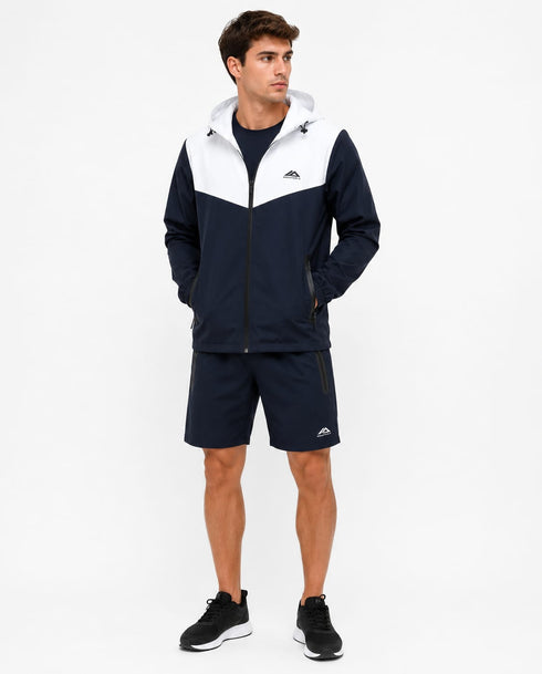 MOUNTAIN-X Men's 3-Piece Complete Coordinate Set Windbreaker, Tee & Shorts