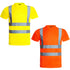 Mens Hi-Vis Safety Work Short Sleeve Shirt, High Visibility Reflective Tape Utility Tee for Construction & Security T-Shirt
