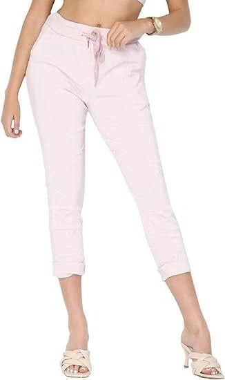 Women's Plain Magic Pants Comfy Stretch Lagenlook Ladies Yoga Trousers
