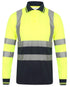 Men’s Hi-Vis Long Sleeve Polo Shirt Safety Workwear, Reflective, Breathable (Sizes S–2XL)