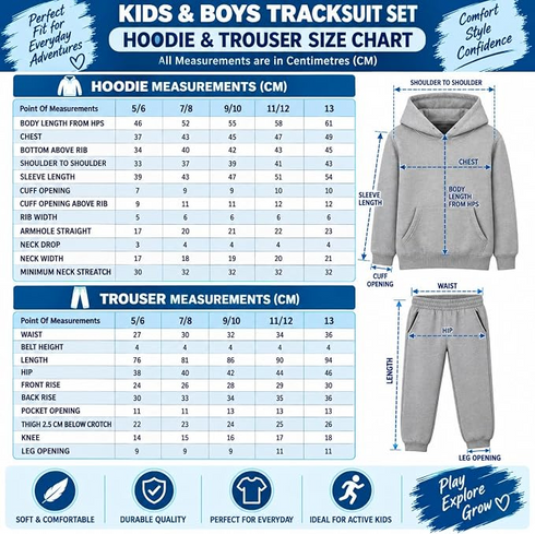 Kids' Zip Hoodie & Joggers Tracksuit Set | 6 Colours
