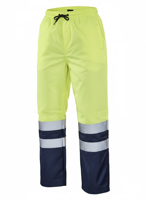 Men’s Heavy Waterproof Rain Trousers – Reflective Detail Overpants in Yellow/Navy & Orange/Navy (S–2XL)