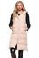 WOMENS LADIES LONG LINE HOODED PUFFER GILET JACKET PADDED VEST TOP BODY WARMER