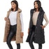 WOMENS LADIES LONG LINE HOODED PUFFER GILET JACKET PADDED VEST TOP BODY WARMER