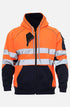 Men Hi Viz 3 Zipper Pocket Hoodie
