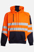 Men Hi Viz 3 Zipper Pocket Pullover Hoodie