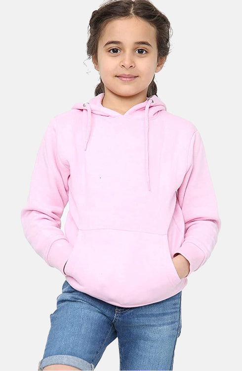 Kids Plain Pullover Hoodie Sweatshirt