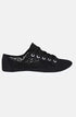 Ladies Canvas Plimsolls Embroidered Sneaker Pump Shoes