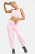 Women Cargo Bottom and Ribbed Crop Top Set