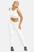 Women Cargo Bottom and Ribbed Crop Top Set