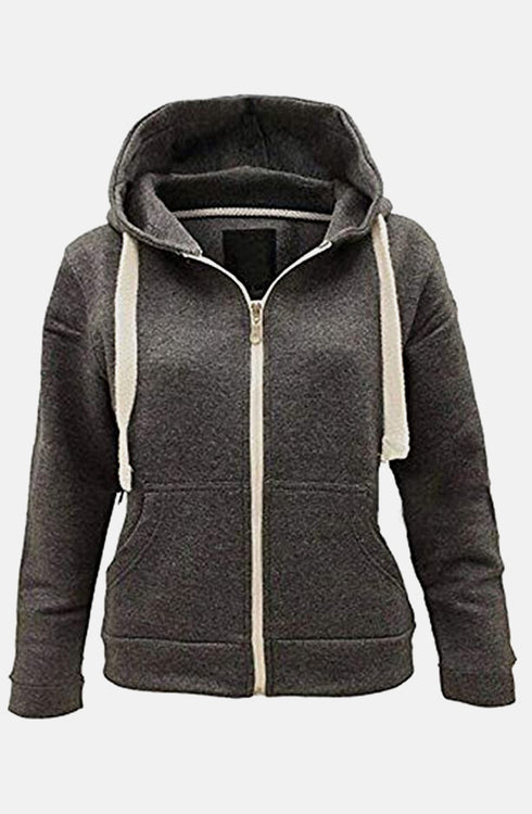 Child Plain Zipper Fleece Hoodie