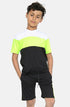 Kids Contrast Panel 2 Pieces Shirt & Short Set