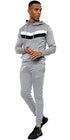 Men Chevron Contrast Panel Tracksuit Set