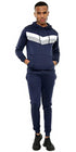 Men Chevron Contrast Panel Tracksuit Set