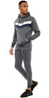 Men Chevron Contrast Panel Tracksuit Set