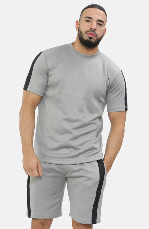 Men Side Contrast Panel Top & Short Set