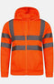 Men Hi Viz Reflective Tape Zipper Hoodie