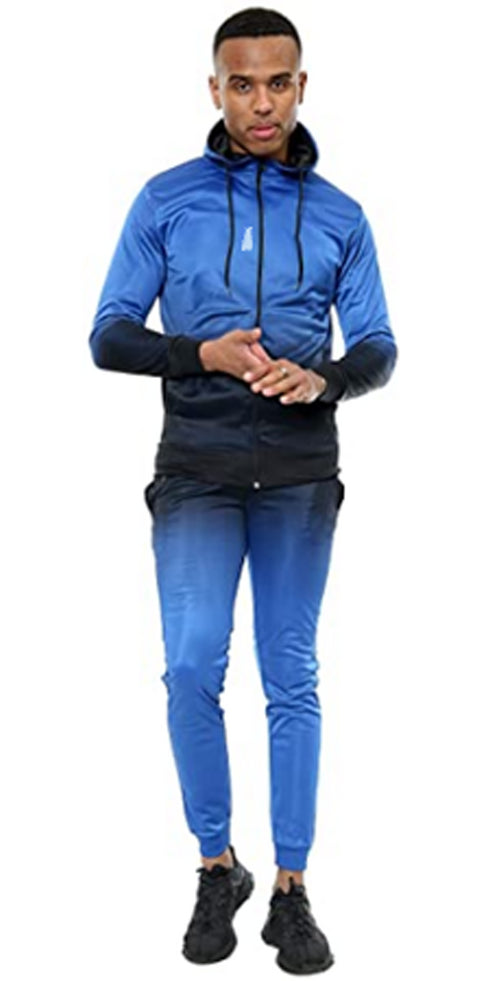 Men Casual 3D Gradient Zipper Hoodie Tracksuit
