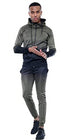 Men Casual 3D Gradient Zipper Hoodie Tracksuit