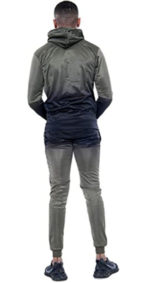 Men Casual 3D Gradient Zipper Hoodie Tracksuit