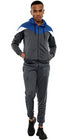 Men Scuba Contrast Panel Zipper Hoodie Tracksuit Set