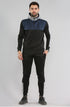 Men Contrast Panel Zipper Hoodie Tracksuit