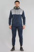 Men Contrast Panel Zipper Hoodie Tracksuit