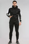 Men Plain Contrast Side Panel Pullover Tracksuit Set