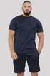 Men Plain Top and Short Tracksuit Set