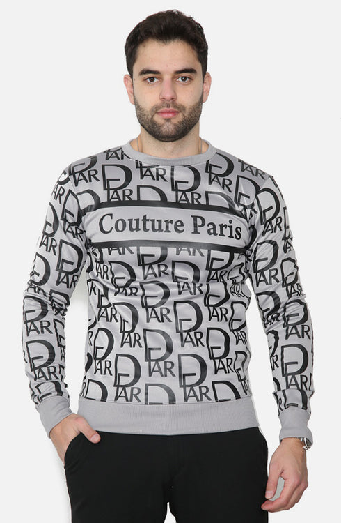 Men Slogan Print Couture Paris Sweatshirt