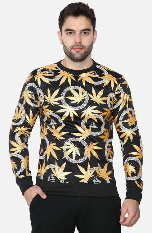 Men Tropical Leaf Printed Sweatshirt